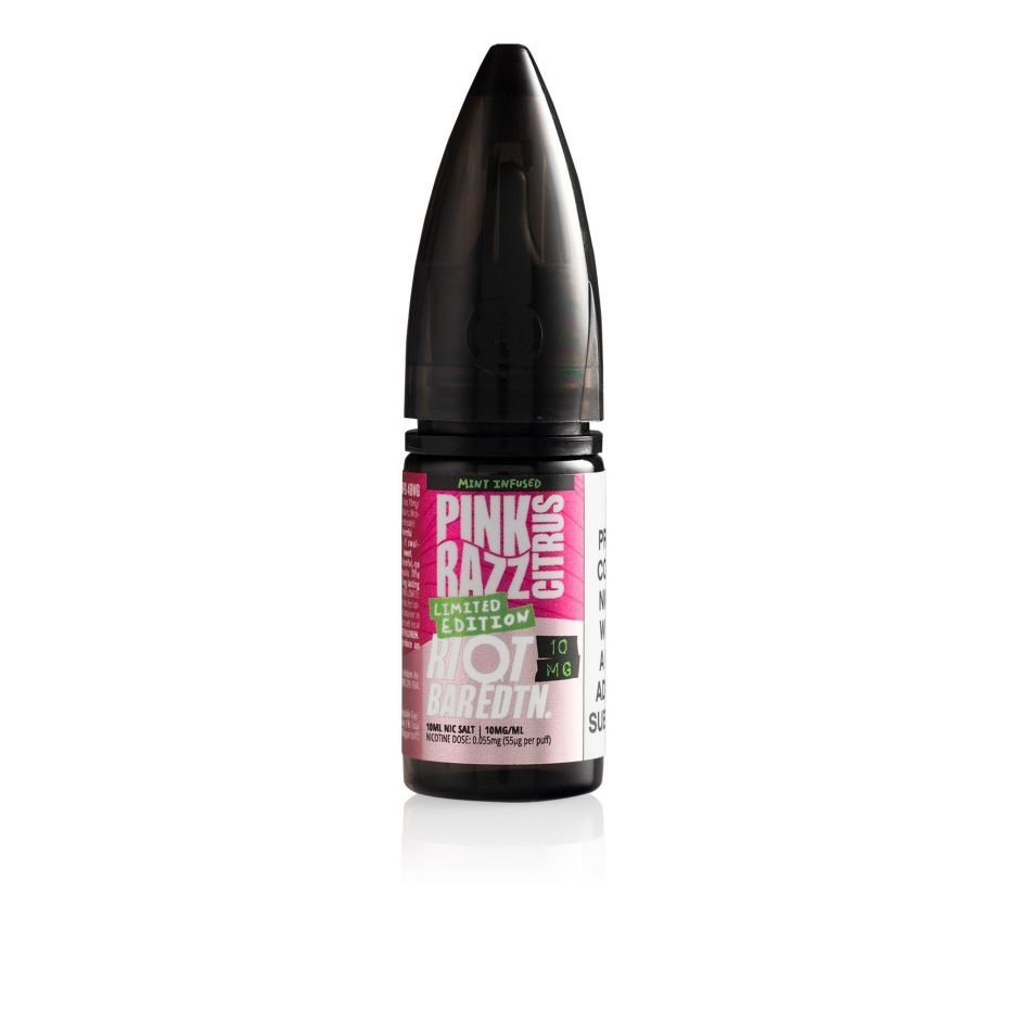 Riot E-Liquid Pink Razz Citrus Bar EDTN 10ml Nic Salt E-Liquid